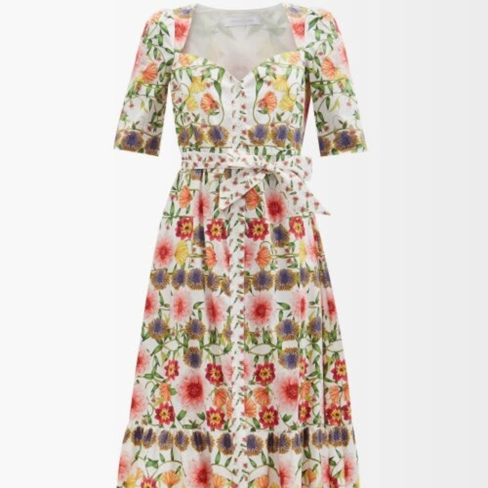 Bordo de nor Esme cotton dress, UK size 8, US size 4, Summer Garden Pink